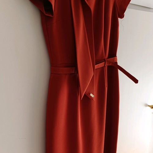 Guy Laroche dress used, brick red, size 38
