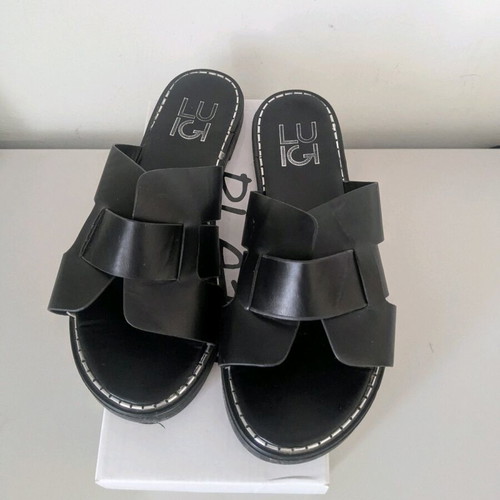 Luigi black wide slippers size 37 new
