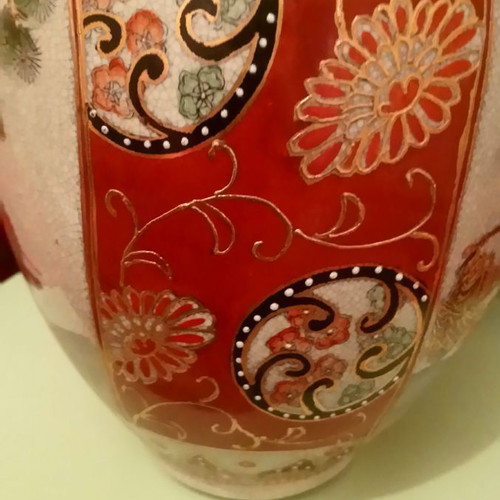 Satsuma 3 decorative items like new, vase, plate, ashtray
