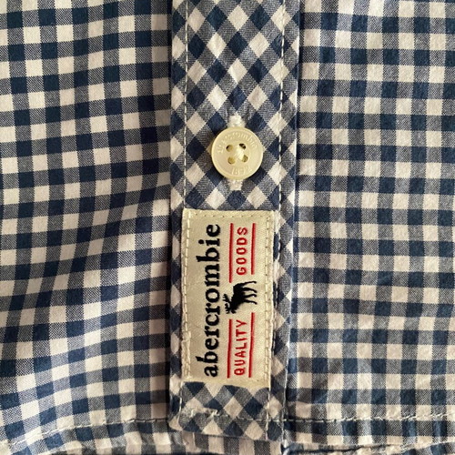 Abercrombie plaid short-sleeve shirt for boys 9 years like new, blue white