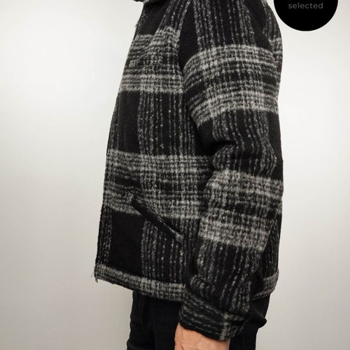 All Saints Phoenix Checked Zip Jacket new, size XL, black
