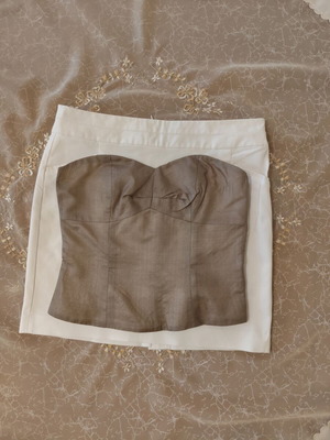 Valerie Aflalo blouse like new, short, silk, size S, gray-beige