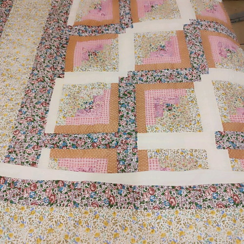 Handmade quilt 2.20x2.50 with two pillows, new, 100% cotton