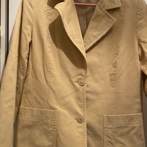 Women's corduroy jacket beige used, size 42