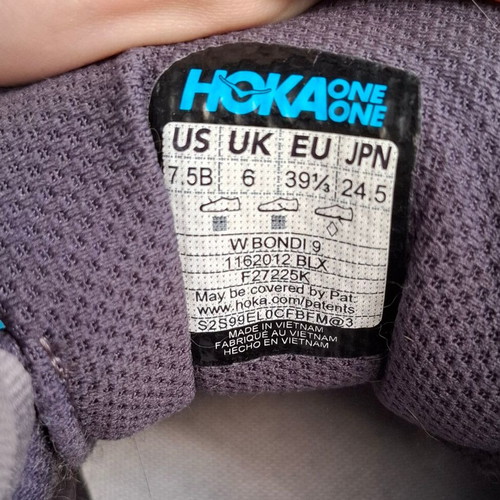 HOKA Bondi 9 women's running shoes, anthracite, size 39 1/3