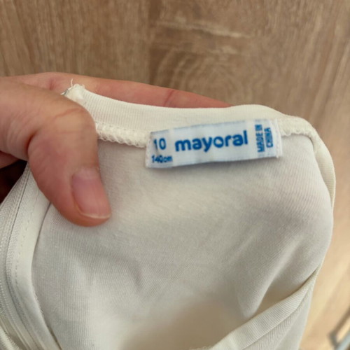 Mayoral white dress with flowers and tulle skirt like new, 10 years