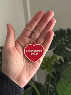 Carhartt heart keychain charm new, red 3d printed