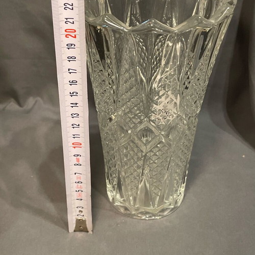 Crystal vase like new, carved old style