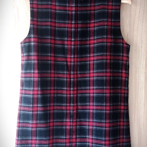 Short dress in mod style like new, plaid black and red