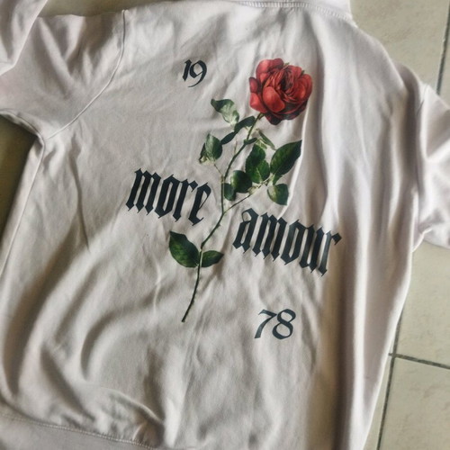 H&M Hoodie "More Amour" sweatshirt with hood XL like new