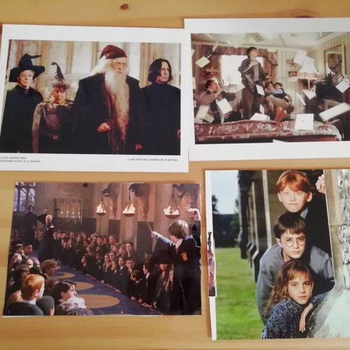 Harry Potter Warner Bros. collectible photos used, set of 4 from first two movies