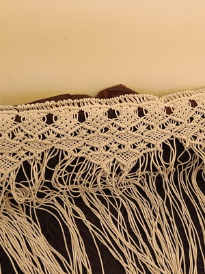 Large decorative macramé curtain 143 × 210 cm, boho ethnic style