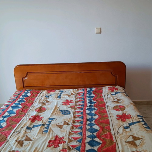 Double bed and mattress, 150x200 cm, heavy sturdy construction