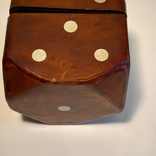 Leather card case used, made in Italy