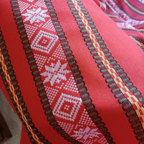 Set of 3 traditional woven tablecloths with Balkan motifs