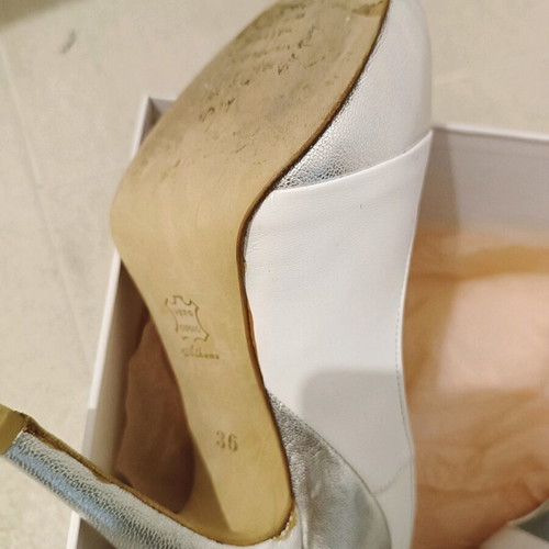 VKCONIS Handmade Bridal Shoes Size 37 Like New, White and Silver