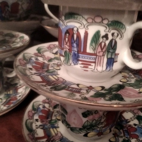 Famille Rose Chinese Vintage Tea and Coffee Sets like new