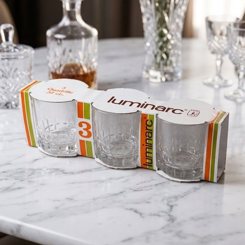 Luminarc Quadrille Vintage Σετ 3 Κρυστάλλινα Ποτήρια 32cl Καινούργιο