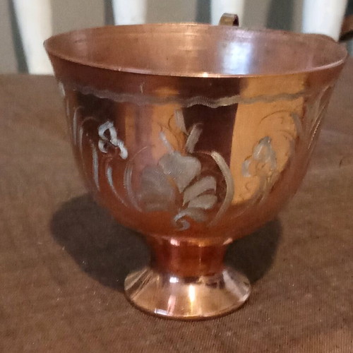Copper coffee set like new, set of four cups