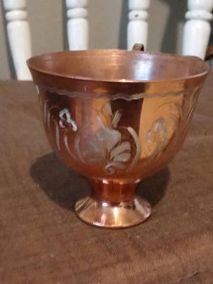 Copper coffee set like new, set of four cups