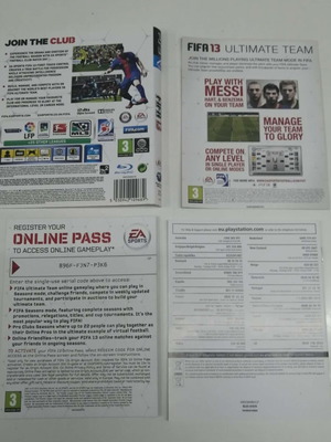 FIFA 13 cover and inserts for PS3 like new