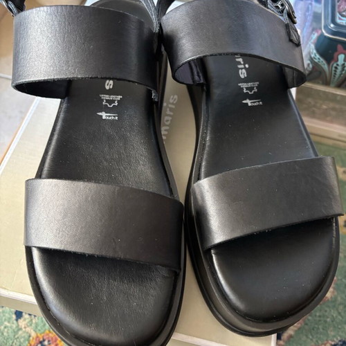 Tamaris leather sandals like new, black, size 41