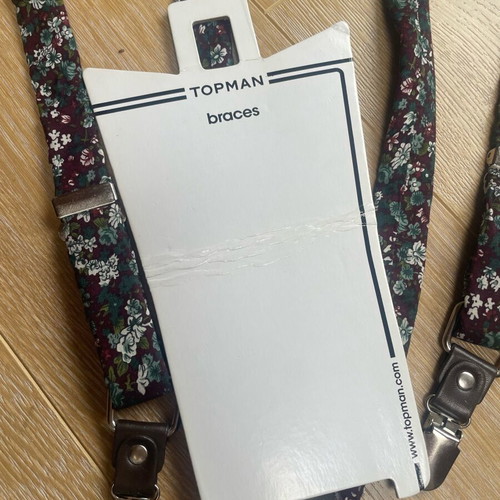 Topman Floral Suspenders like new, brown, adjustable