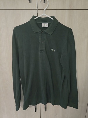 Lacoste μακρυμάνικο πόλο μπλουζάκι σε σκούρο πράσινο, μέγεθος M