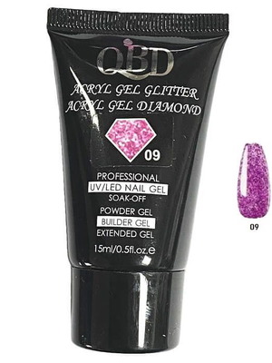 QBD Acrygel UV/LED Diamond Glitter #09 15ml new