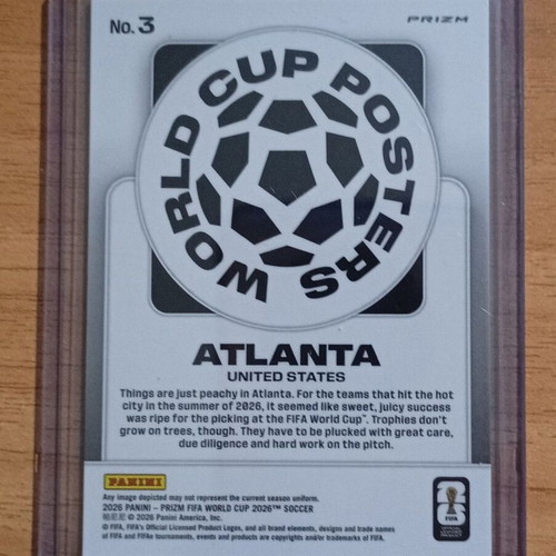 Panini World Cup 2026 Prizm Host City Poster Atlanta card No 3