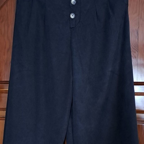 ZARA TRF Black Lyocell Button-Front Pleated Culottes, Size S