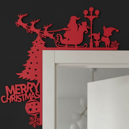 Merry Christmas Santa Door Corner new, 22x22 cm