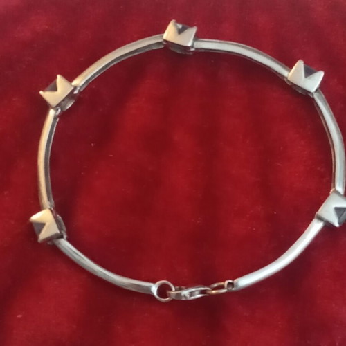 Silver 925 bracelet with blue zircon, used, wrist size 17.5cm