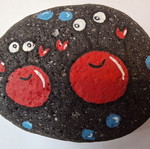 Santorini volcanic stone handpainted with acrylics