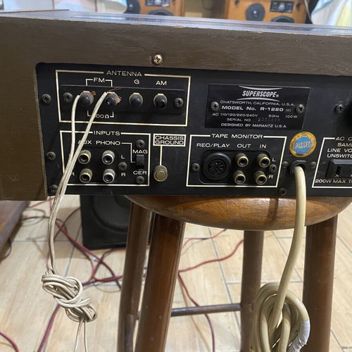 Superscope R-1220 vintage stereo amplifier used, designed by Marantz