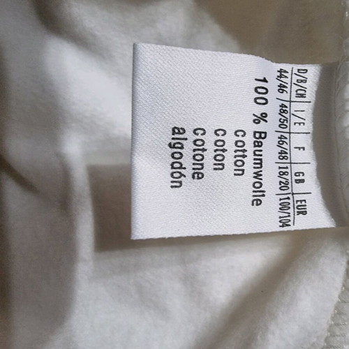 Cotton blouse new, large size, white and beige with design without shoulder pads
