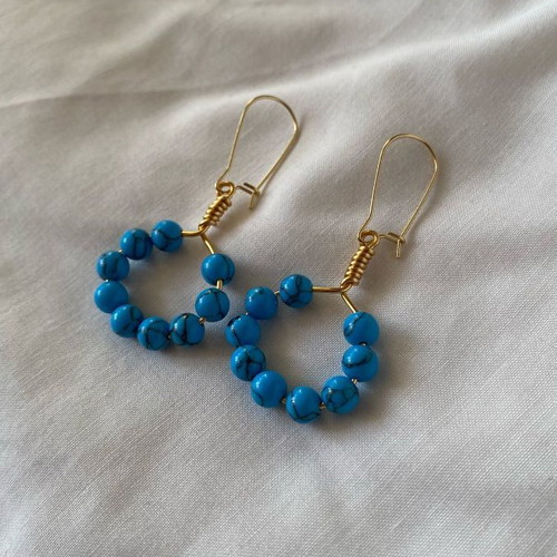 Hoop earrings with haolite beads, made to order