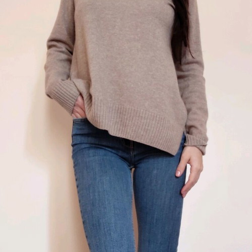 Massimo Dutti wool and cashmere turtleneck like new, S/M, beige-gray