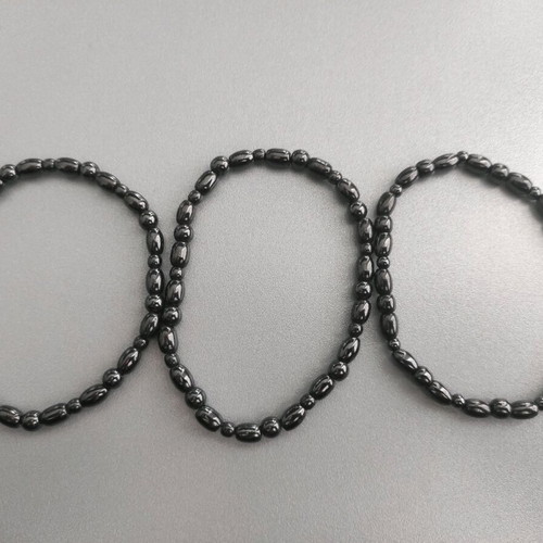 Magnetic elastic bracelets or anklets pack of 3 gray new