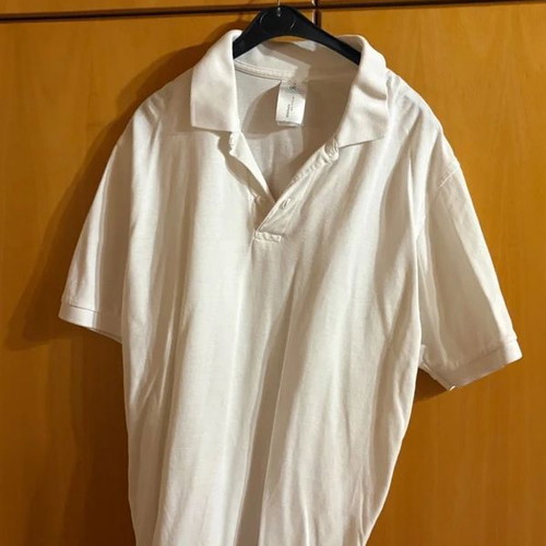 B&C Collection Unisex Polo Shirt Size M like new, white, short sleeve