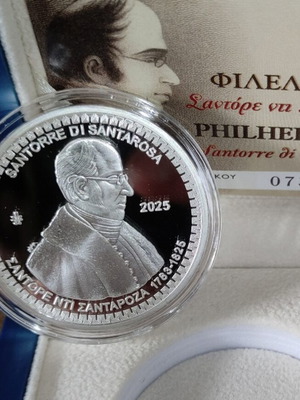 10 Euro 2025 Silver Coin Philhellenes Santorre di Santarosa Ag 92.5%