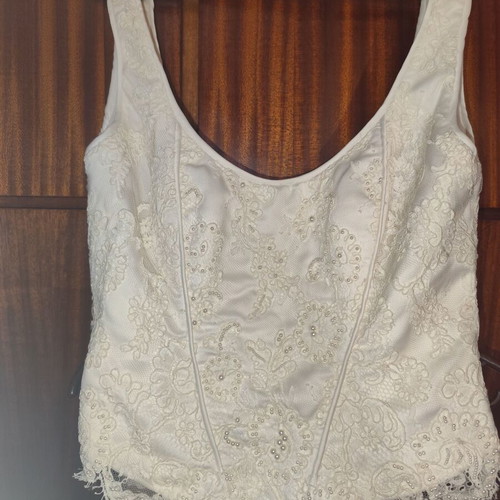 Handmade wedding dress like new, romantic, size S/M, cotton-silk