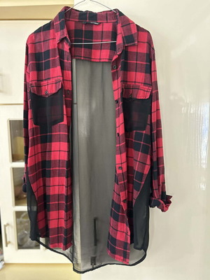 Tally Weijl checked shirt with transparent detail, size 38, like new