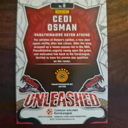 Panini Euroleague Donruss Panathinaikos Osman Unleashed card new