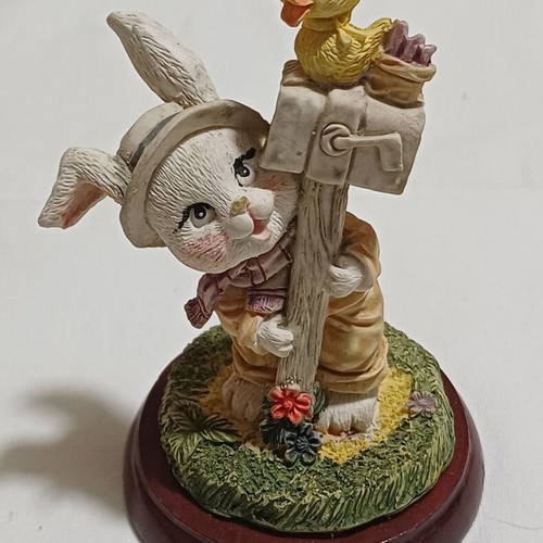 Easter decoration rabbit and duck like new, polyresin
