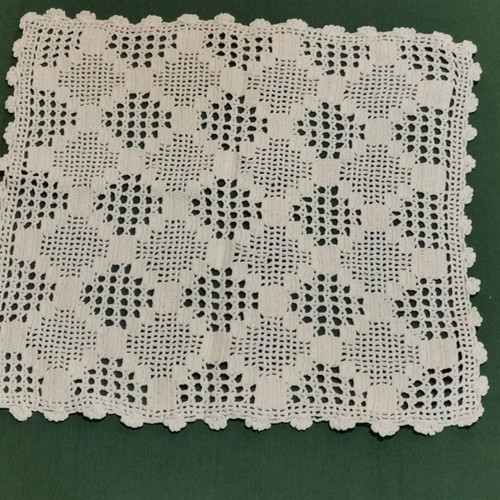 Hand-knitted table runners used, pack of 3, 1940s with wear