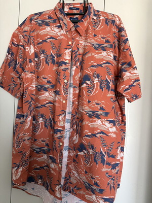Gant men's short-sleeve shirt 3XL like new, tropical pattern