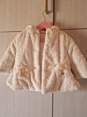 Baby fur coat like new for girls 9m to 16m