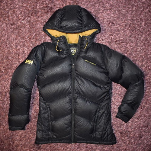 Helly Hansen women's down jacket with snowflakes size S used, black
