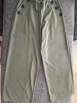 Olive green trousers new with decorative buttons, size L
